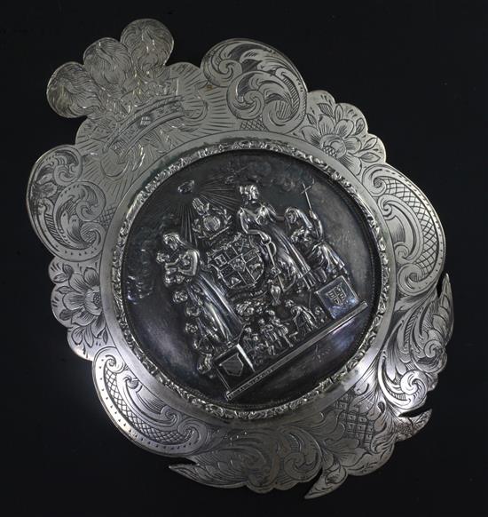 A Victorian silver badge for the Ancient Order of the Odd Fellows 4.5in.